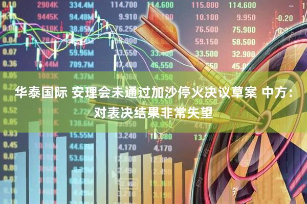 华泰国际 安理会未通过加沙停火决议草案 中方：对表决结果非常失望