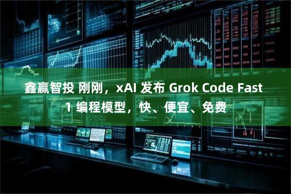 鑫赢智投 刚刚，xAI 发布 Grok Code Fast 1 编程模型，快、便宜、免费